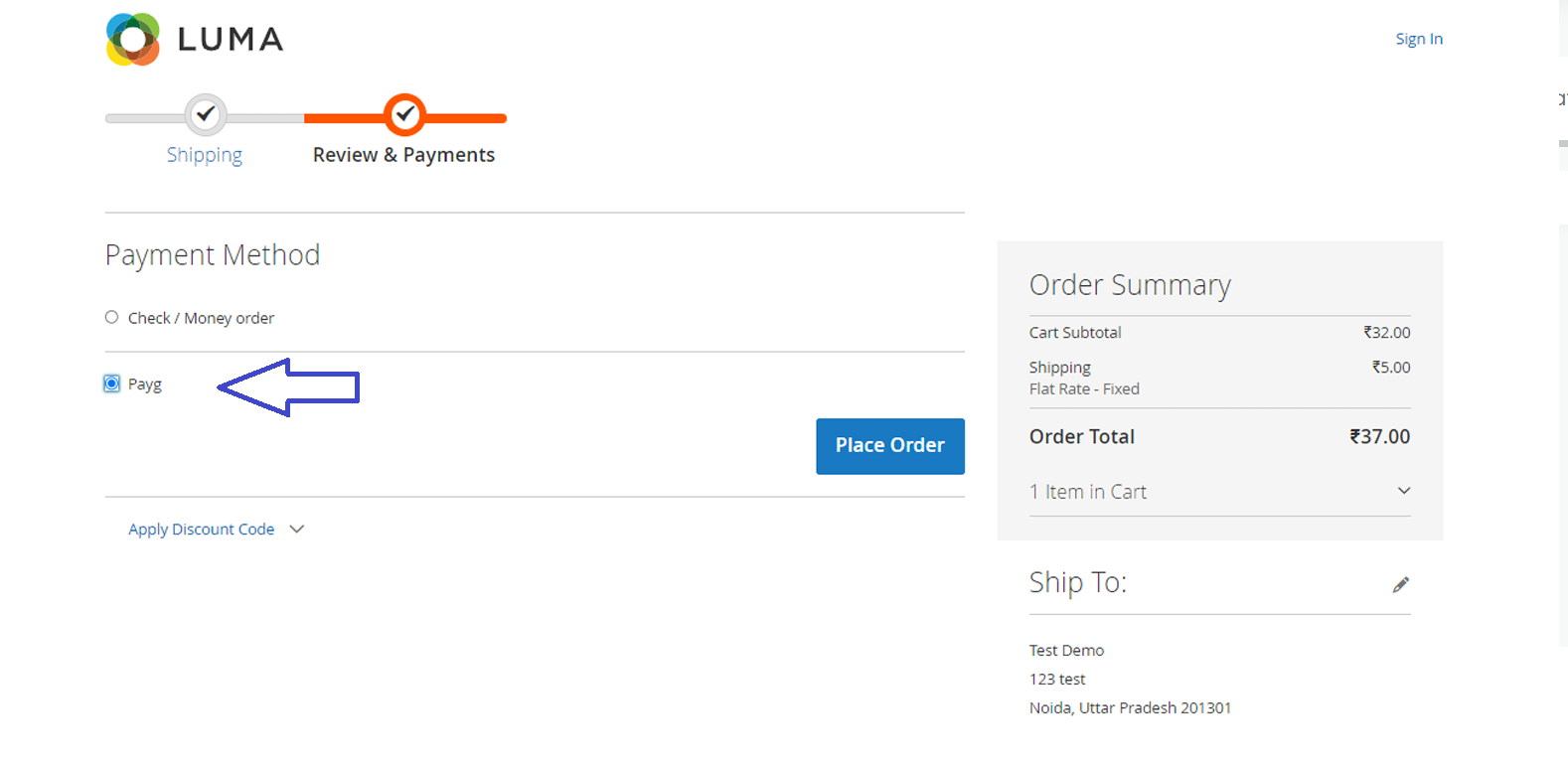 Magento Checkout